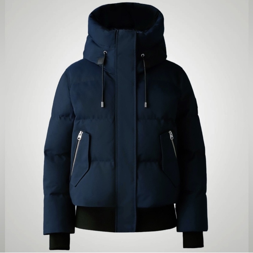 NWT Mackage NEFI-NFZ Navy Nordich tech down jacket with hood, Sz XL